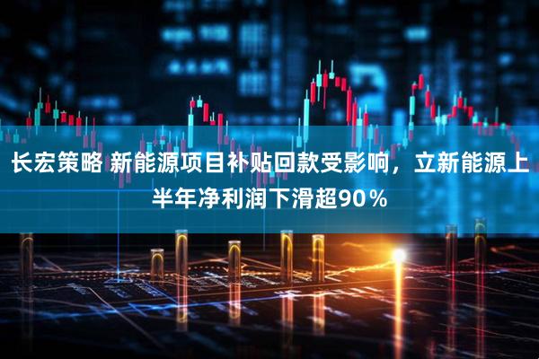 长宏策略 新能源项目补贴回款受影响，立新能源上半年净利润下滑超90％