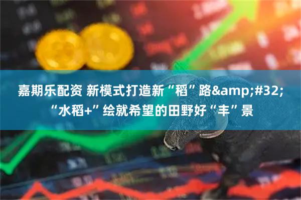 嘉期乐配资 新模式打造新“稻”路 “水稻+”绘就希望的田野好“丰”景